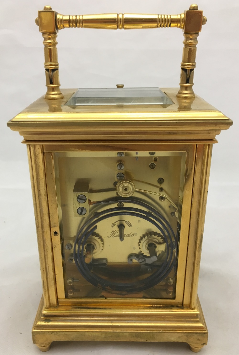 A 19th century lacquered brass cased repeating carriage clock The silvered dial with Roman numerals. - Bild 4 aus 9