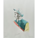 BRYAN ORGAN (born 1935) British (AR) Six British Jockeys Limited edition artist's proof coloured