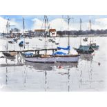 KEN HAYES (born 1938) British (AR) Woodbridge Harbour Watercolour Signed 37 x 27 cm,