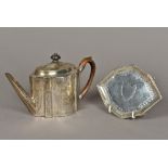 A George III silver teapot, hallmarked London 1826,