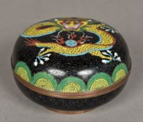 A Chinese cloisonne box and cover Of domed cylindrical form,