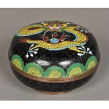 A Chinese cloisonne box and cover Of domed cylindrical form,