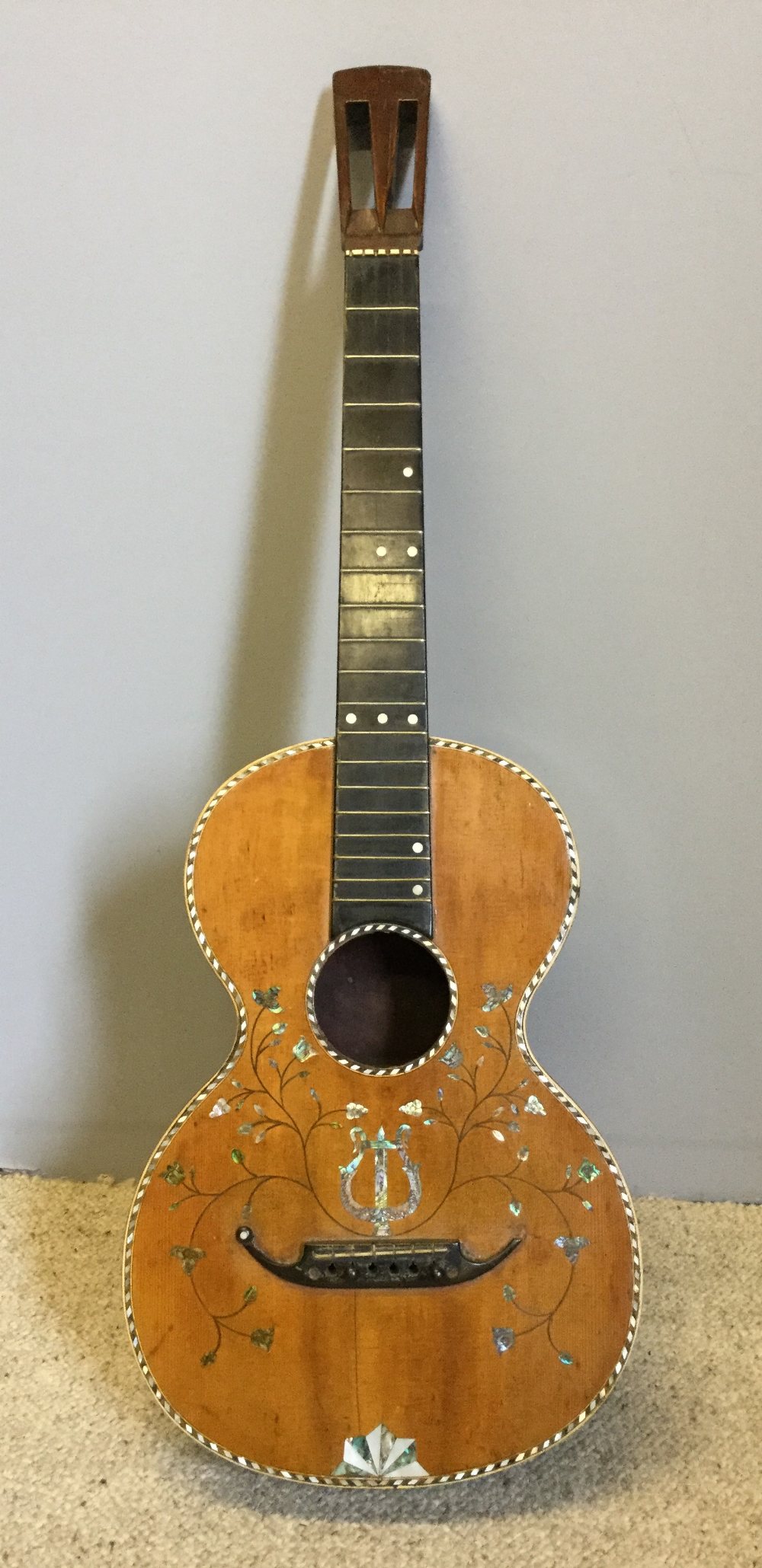 A 19th century parlour guitar,