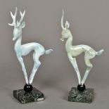 ISTVAN KOMAROMY (1910-1975) Germanic-Hungarian A glass stag together with a glass gazelle Both