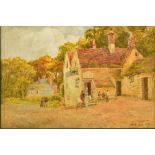 THOMAS PYNE (1843-1935) British The Gun Inn Watercolour Signed and dated 1891 34 x 23 cm,