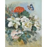 HORACE VAN RUITH (1839-1923) British Flowers Painted in Bombay Watercolour heightened with