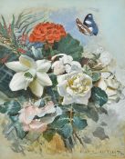 HORACE VAN RUITH (1839-1923) British Flowers Painted in Bombay Watercolour heightened with