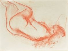 GERARD DUREAUX (1940-2014) French (AR) Florence Endormie Sanguine Signed 49 x 38 cm,