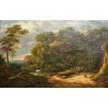 RAMSEY RICHARD REINAGLE (1775-1862) British A Forest Scene in Hampshire with a White Horse...