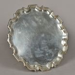 An Edwardian silver salver, hallmarked London 1905,