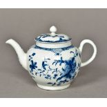 An 18th century blue and white porcelain teapot and cover,