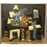 After PABLO PICASSO (1881-1973) Spanish (AR) Three Musicians Oil on board 86 x 76 cm,