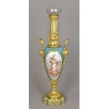 A 19th century ormolu mounted Sevres porcelain vase Well painted with a classical female with putti