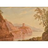 ENGLISH SCHOOL (19th century) Castle Dolbadarn, Llanberis Lake, North Wales Watercolour 34 x 25 cm,