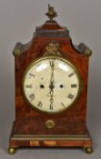 An early 19th century mahogany bracket clock Of stepped architectural form with gilt metal mounts,