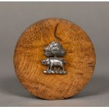 A 19th century burr elm snuff box Of lidded circular form,