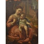 CONTINENTAL SCHOOL (19th century) Portrait of the Virgin Mary with Baby Jesus and Joseph in the