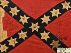 An American Civil War period Confederate flag Of typical form,