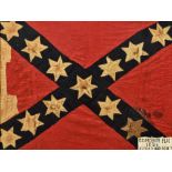 An American Civil War period Confederate flag Of typical form,