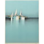 PIERRE DOUTRELEAU (born 1938) French (AR) Moored Yachts Limited edition print Signed and numbered