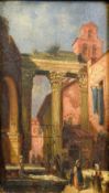 ITALIAN SCHOOL (19th century) Porticus di Octavid Oil on panel Inscribed and old inscribed label to
