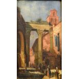 ITALIAN SCHOOL (19th century) Porticus di Octavid Oil on panel Inscribed and old inscribed label to