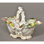 A Chamberlains Worcester porcelain basket With entwined loop handle,