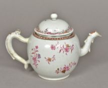 An 18th century Chinese Export porcelain teapot Decorated with floral sprays,