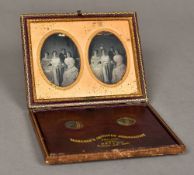 A 19th century Mascher's Improved Stereoscope daguerreotype photographic portrait The gilt tooled