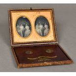 A 19th century Mascher's Improved Stereoscope daguerreotype photographic portrait The gilt tooled