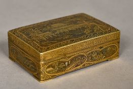 A Taisho period (first quarter 20th century) Japanese Komai box and cover Finely decorated in gold