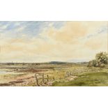 EDMUND MORRISON WIMPERIS (1835-1900) British Figures in a Wetland Landscape Watercolour Signed with