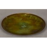 A Danish patinated bronze dish Of banded dished circular form, the underside stamped Oust Denmark.