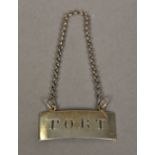 A Victorian Scottish silver Port label,