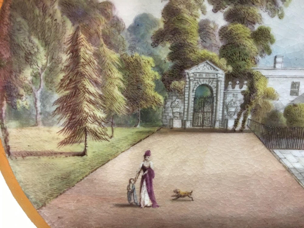 A 19th century Derby cabinet plate Centrally painted with a view of Chiswick House. 24. - Image 3 of 7