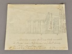 SIR WILLIAM HAMILTON (1730-1803) British An 18th century pencil sketch and foot notes relating to