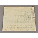 SIR WILLIAM HAMILTON (1730-1803) British An 18th century pencil sketch and foot notes relating to