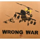 BANKSY (born 1974) British (AR) Happy Choppers, Wrong War Aerosol stencil on cardboard 79 x 78 cm,