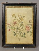 A 19th century silkwork picture Of floral sprays,