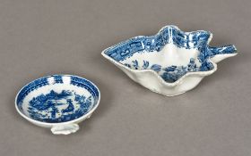 An 18th century blue and white porcelain strainer,
