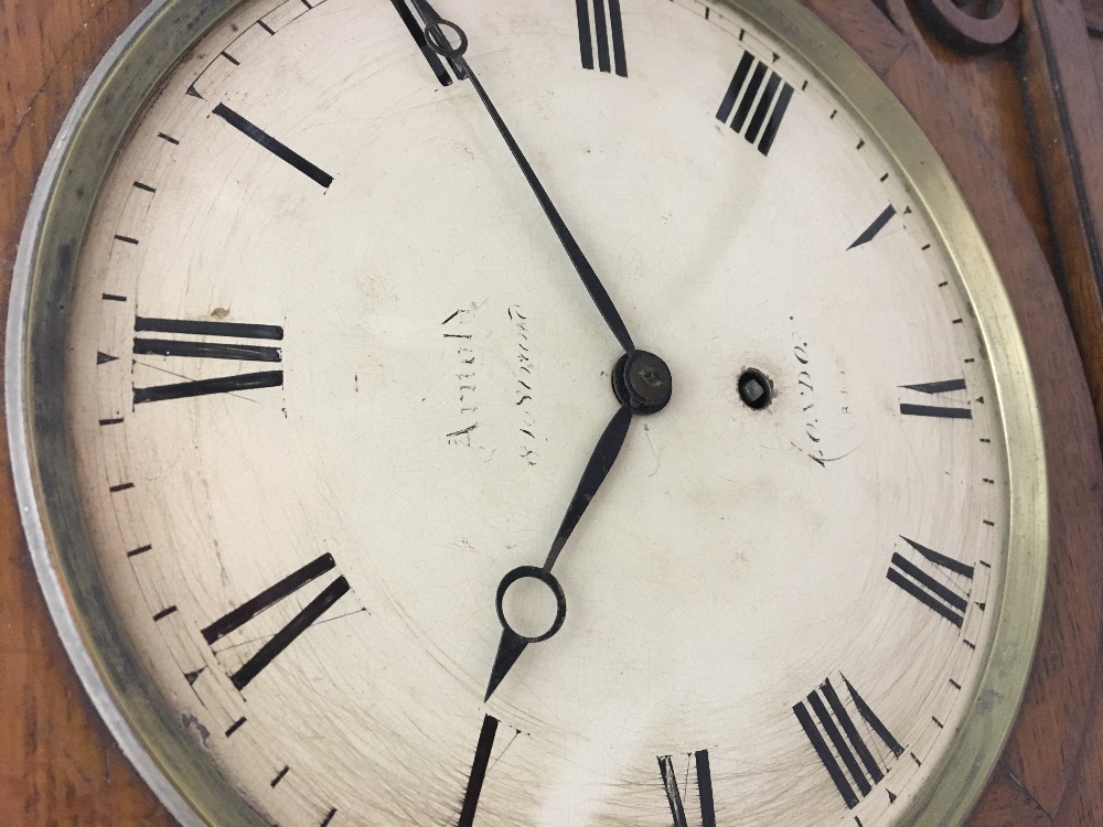 A Victorian oak cased bracket clock The white dial with Roman numerals inscribed Arnold 8? Strand, - Bild 3 aus 13