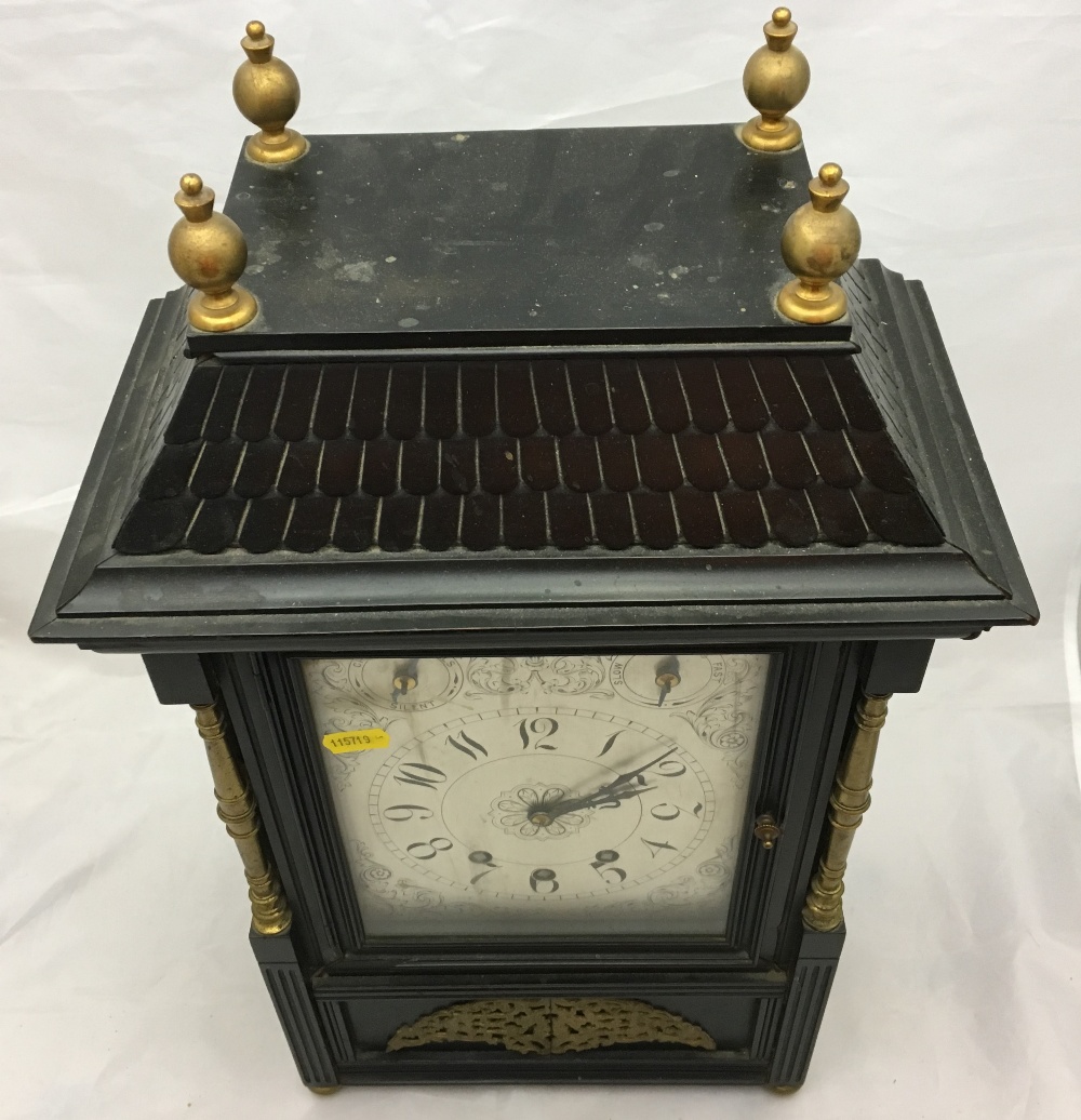 A 19th century Aesthetic ebonised bracket clock The engraved silvered dial with Arabic numerals, - Bild 6 aus 20
