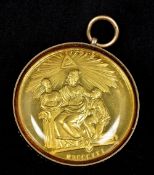 An Honourable Testimonial of Masonic Charity and Benevolence medallion With glass bezels to from