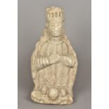 A stone carving of a monarch, possibly M