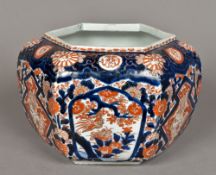 A Japanese porcelain jardiniere Of hexa