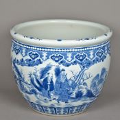 A large Chinese blue and white jardinier