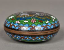 A small Japanese cloisonne box and cover