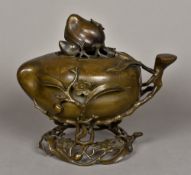A 19th century Chinese patinated bronze
