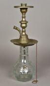 An Eastern plated and cut glass hookah
