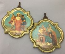 A pair of 19th century painted religious